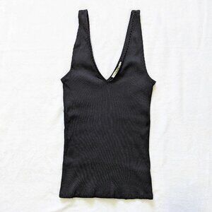 Express One Eleven V-Neck Tank Top, Black, Small